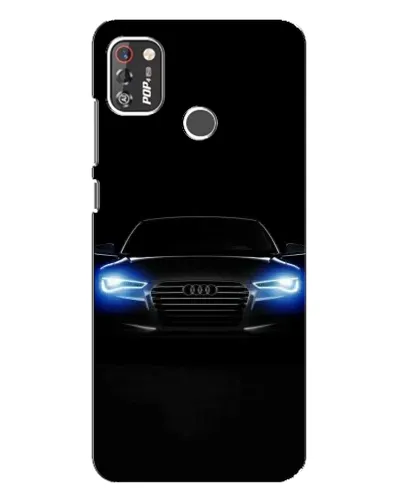 Чехол для TECNO POP 4 Pro с картинкой «Audi в неоне»