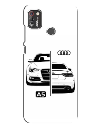 Чехол для TECNO POP 4 Pro с картинкой «Audi — контрастный дизайн»