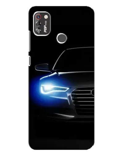 Чехол для TECNO POP 4 Pro с картинкой «Неоновый взгляд Audi»