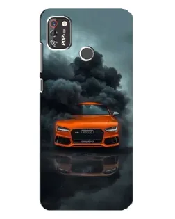 Чехол для TECNO POP 4 Pro с картинкой «Audi в облаках дыма»