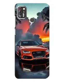 Чехол для TECNO POP 4 Pro с картинкой «Audi — закат»