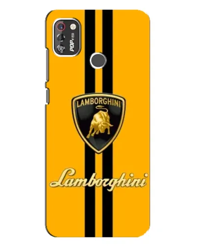 Чохол для TECNO POP 4 Pro з картинкою «Lamborghini Stripe жовтий»