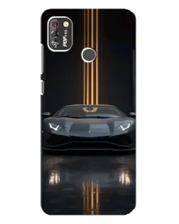 Чохол для TECNO POP 4 Pro з картинкою «Lamborghini золоті лінії»