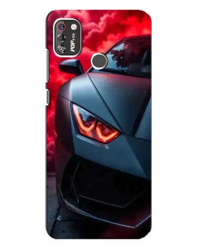 Чохол для TECNO POP 4 Pro з картинкою «Lamborghini червоне сяйво»