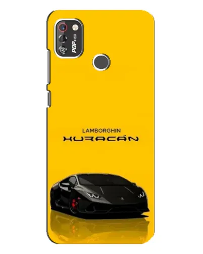 Чохол для TECNO POP 4 Pro з картинкою «Lamborghini Huracan чорний»