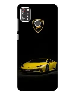 Чохол для TECNO POP 4 Pro з картинкою «Lamborghini жовтий акцент»