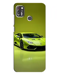 Чохол для TECNO POP 4 Pro з картинкою «Салатовий Lamborghini Huracan»