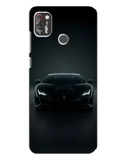 Чохол для TECNO POP 4 Pro з картинкою «Чорний Lamborghini Aventador»