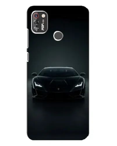 Чохол для TECNO POP 4 Pro з картинкою «Чорний Lamborghini Aventador»