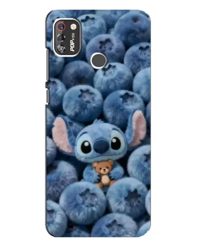 Чехол для TECNO POP 4 Pro с картинкой «Стич и голубика»