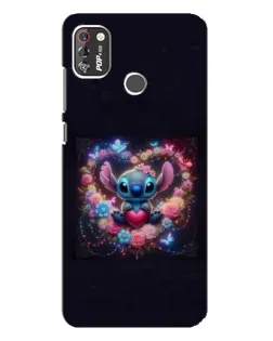 Чехол для TECNO POP 4 Pro с картинкой «Stitch в цветах»