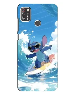 Чехол для TECNO POP 4 Pro с картинкой «Стич на волне»