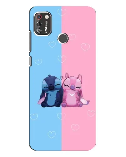 Чехол для TECNO POP 4 Pro с картинкой «Stitch и Angel Love»