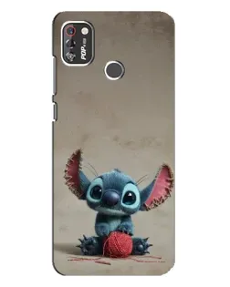 Чехол для TECNO POP 4 Pro с картинкой «Стич на коричневом фоне»