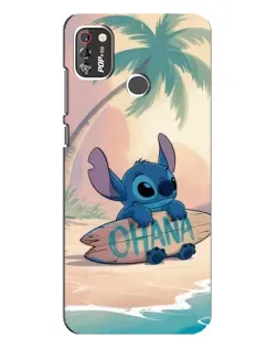 Чехол для TECNO POP 4 Pro с картинкой «Стич на серфе»