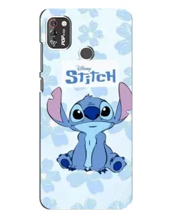 Чехол для TECNO POP 4 Pro с картинкой «Stitch среди цветов»