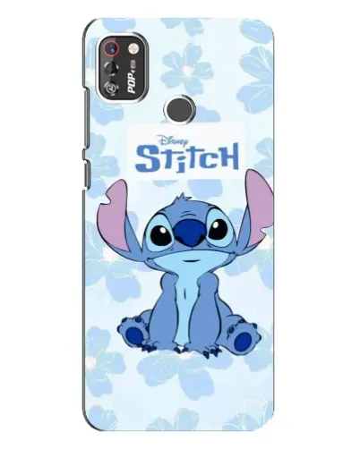 Чехол для TECNO POP 4 Pro с картинкой «Stitch среди цветов»