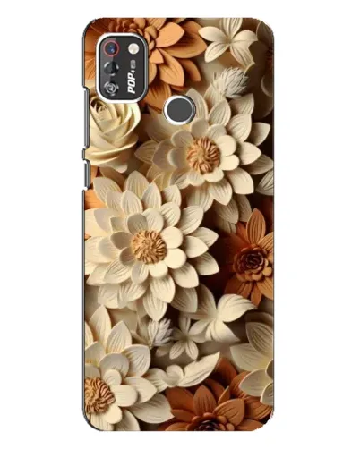 Чохол для TECNO POP 4 Pro з картинкою «Бежевий флористичний декор» Чохол для TECNO POP 4 Pro з картинкою «Бежевий флористичний декор»