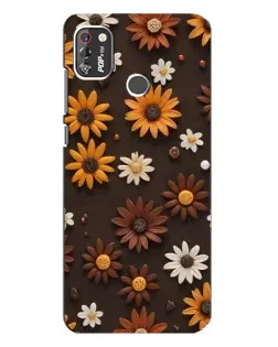 Чохол для TECNO POP 4 Pro з картинкою «Візерунок з маленьких соняшників»