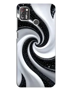 Чохол для TECNO POP 4 Pro з картинкою «Чорно-біла спіраль»