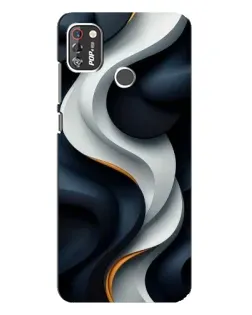 Чохол для TECNO POP 4 Pro з картинкою «Об'ємні чорно-білі стрічки»