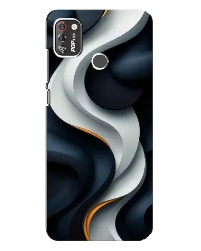 Чохол для TECNO POP 4 Pro з картинкою «Об'ємні чорно-білі стрічки» Чохол для TECNO POP 4 Pro з картинкою «Об'ємні чорно-білі стрічки»