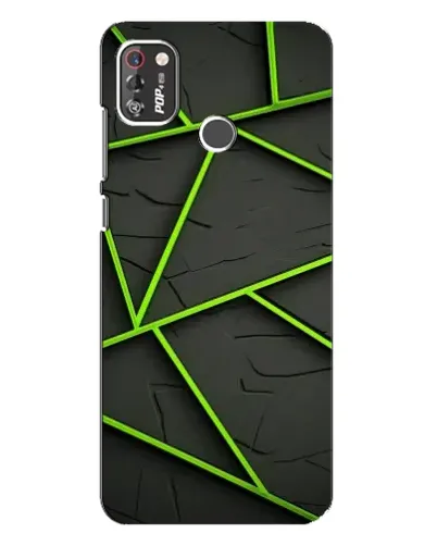 Чохол для TECNO POP 4 Pro з картинкою «Зелені геометричні лінії» Чохол для TECNO POP 4 Pro з картинкою «Зелені геометричні лінії»