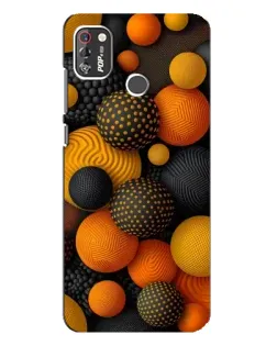 Чохол для TECNO POP 4 Pro з картинкою «Об'ємні помаранчеві сфери»