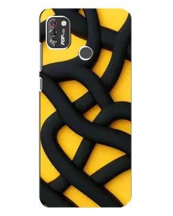 Чохол для TECNO POP 4 Pro з картинкою «Чорне жовте переплетення»