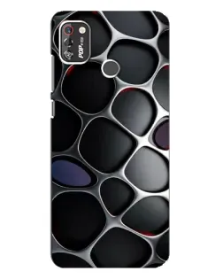 Чохол для TECNO POP 4 Pro з картинкою «Об'ємна темна решітка»
