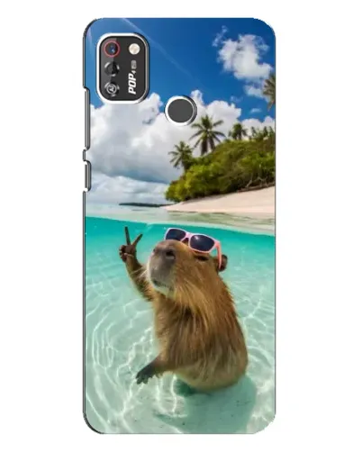 Чехол для TECNO POP 4 Pro с картинкой «Капибара на море» Чехол для TECNO POP 4 Pro с картинкой «Капибара на море»