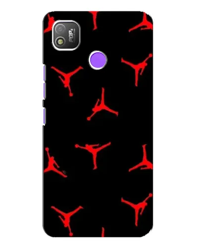 Чехол для TECNO POP 4 с картинкой «Jordan Red Pattern»