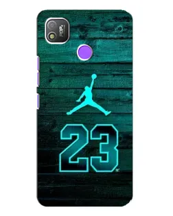 Чехол для TECNO POP 4 с картинкой «Jordan Cyan 23»