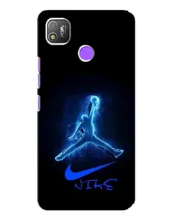 Чехол для TECNO POP 4 с картинкой «Jordan Neon Blue»