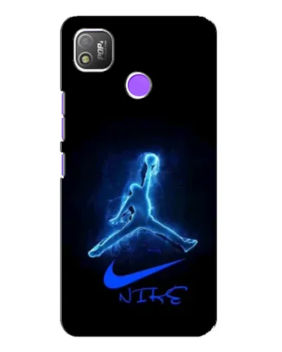 Чехол для TECNO POP 4 с картинкой «Jordan Neon Blue»