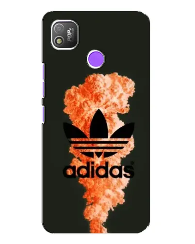 Чехол для TECNO POP 4 с картинкой «Оранжевый дым Adidas»