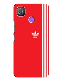 Чехол для TECNO POP 4 с картинкой «Красный минимализм Adidas»
