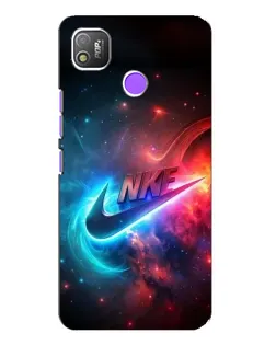 Чехол для TECNO POP 4 с картинкой «Огненный логотип Nike»