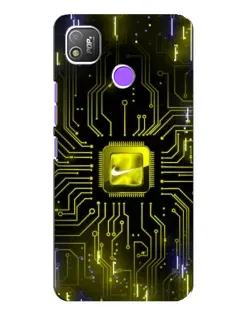 Чехол для TECNO POP 4 с картинкой «Nike — золотая искра»