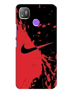 Чехол для TECNO POP 4 с картинкой «Красные брызги Nike»
