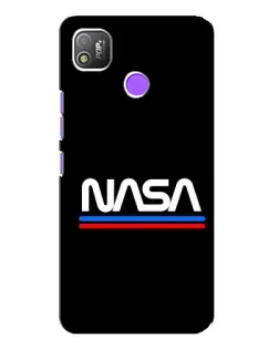 Чехол для TECNO POP 4 с картинкой «NASA — классика Red Blue»