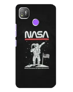Чехол для TECNO POP 4 с картинкой «NASA — шагаем по Луне»