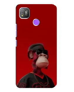 Чехол для TECNO POP 4 с картинкой «Bored Ape в красном»