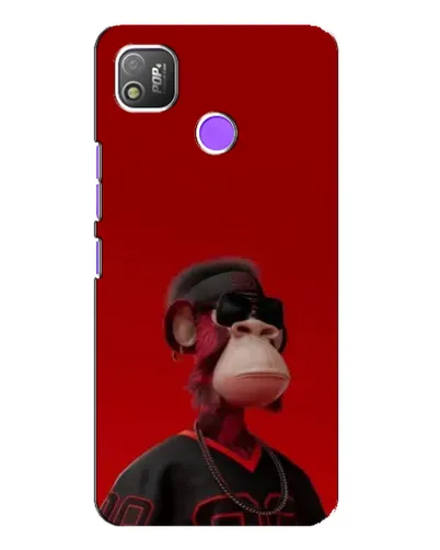 Чехол для TECNO POP 4 с картинкой «Bored Ape в красном»
