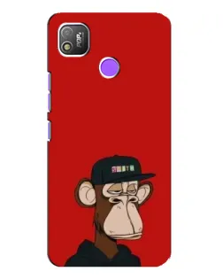 Чехол для TECNO POP 4 с картинкой «Bored Ape — красный фон»