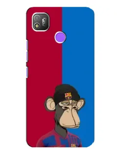 Чехол для TECNO POP 4 с картинкой «Bored Ape — фанат Барсы»