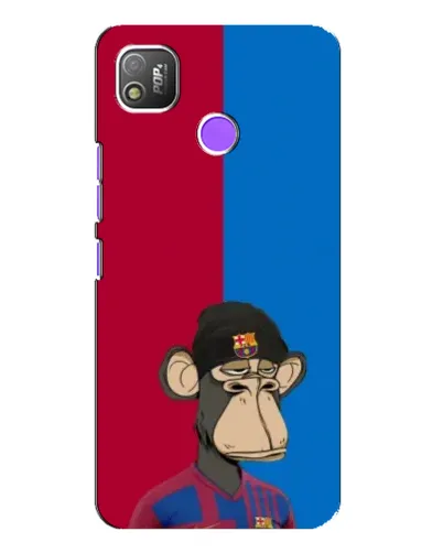 Чехол для TECNO POP 4 с картинкой «Bored Ape — фанат Барсы»