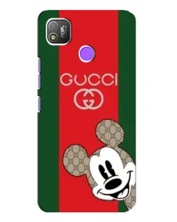 Чехол для TECNO POP 4 с картинкой «Gucci — полосы и Микки»
