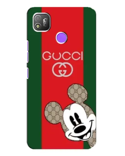 Чехол для TECNO POP 4 с картинкой «Gucci — полосы и Микки» Чехол для TECNO POP 4 с картинкой «Gucci — полосы и Микки»