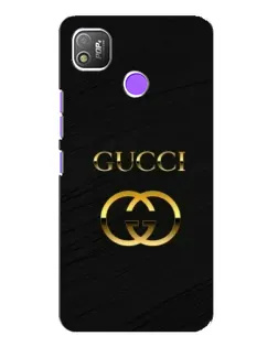 Чехол для TECNO POP 4 с картинкой «Золотой логотип Gucci»